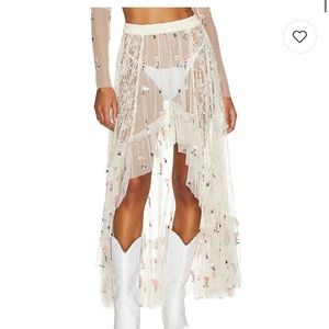 MAJORELLE Keilah Midi Skirt in Ivory